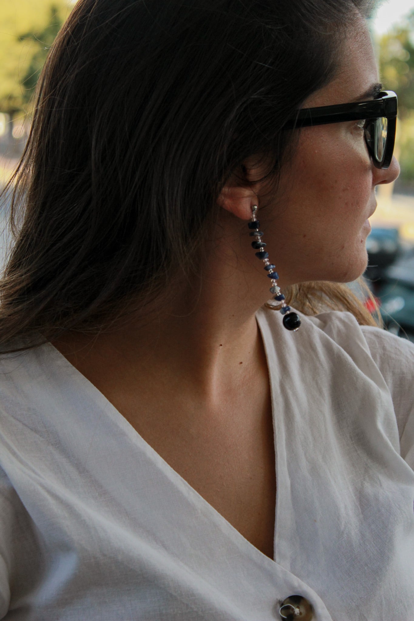 MOYMO_Pendientes Gota azules