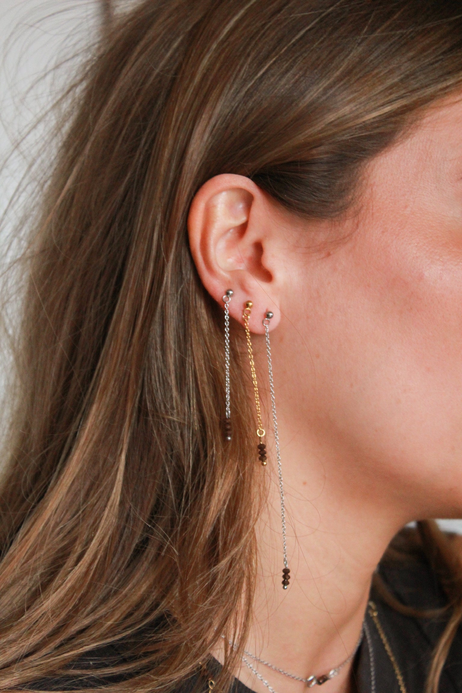 Pendientes Tira Plateados